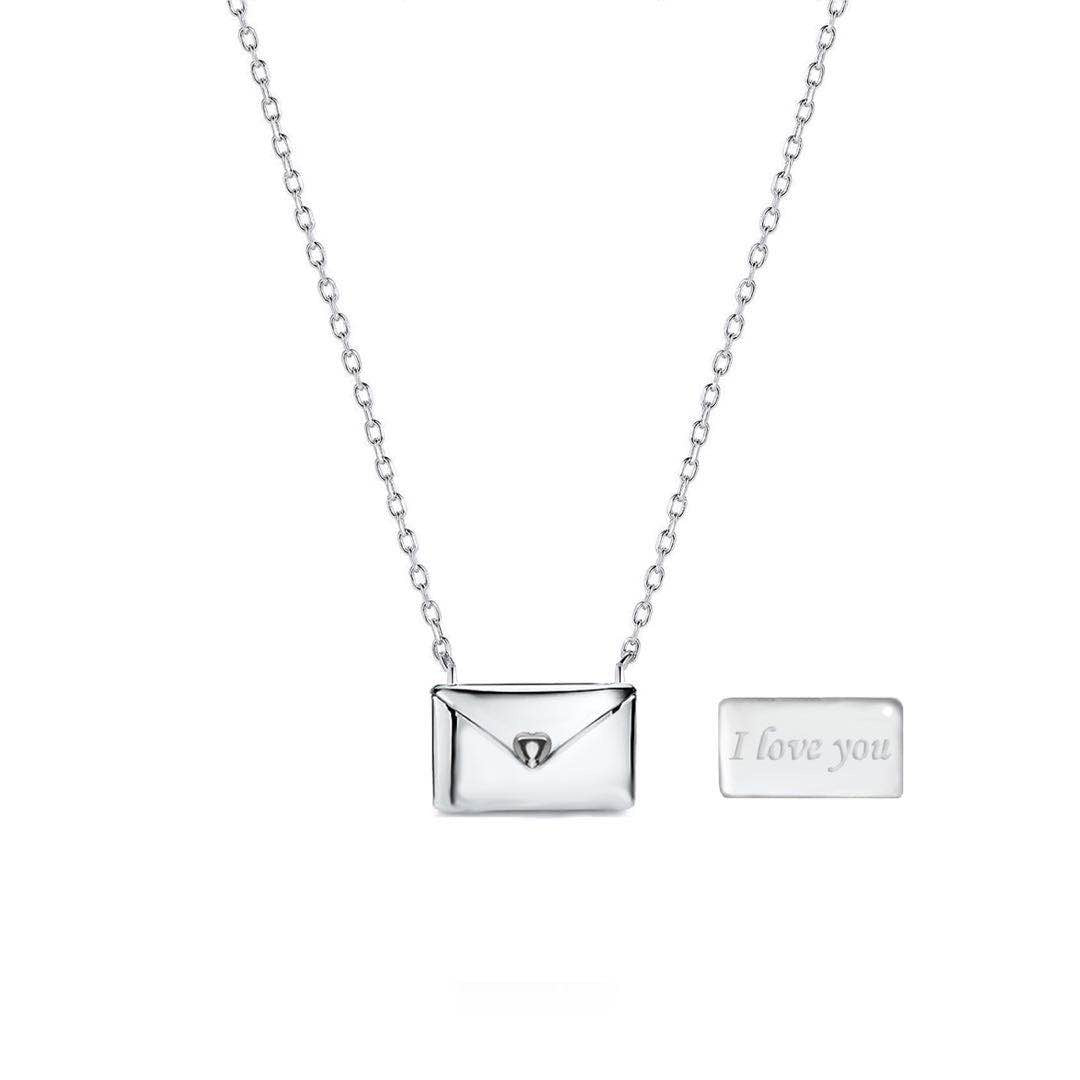 Secret Message Envelope Pendant Necklace