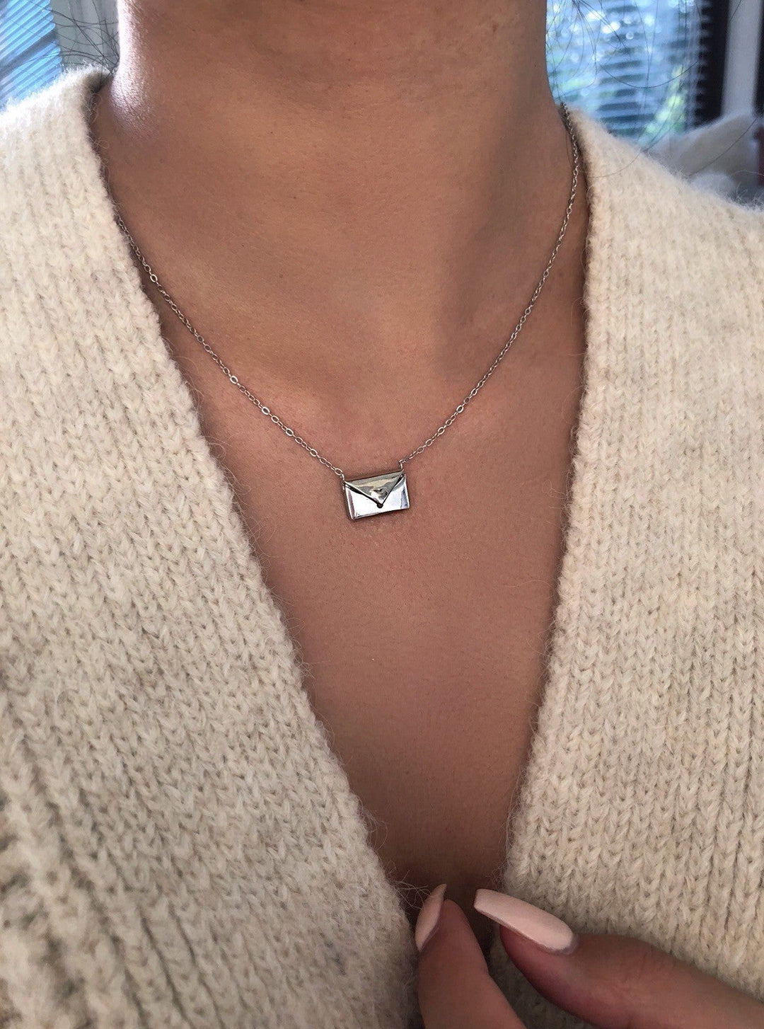 Secret Message Envelope Pendant Necklace