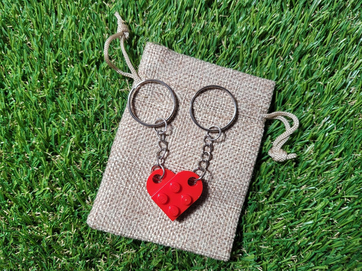 Lego Heart Keychain Set 